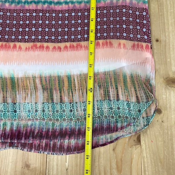 Milano Colorful Print Blouse V-Neck Short Sleeve Top Lightweight XL - Picture 5 of 6